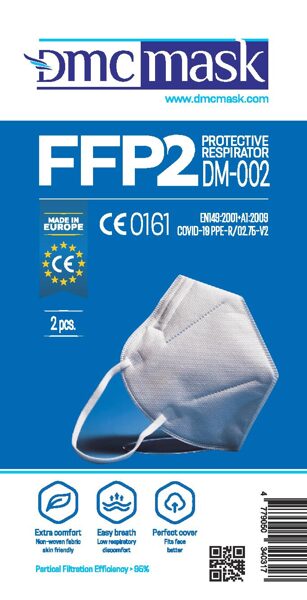FFP2 Respirators-aizsargmaska DMC (EXP 2023.01) 1 gab